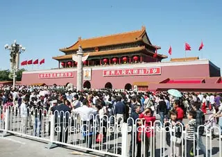 Tourists in Tiananmen Square during the National Day